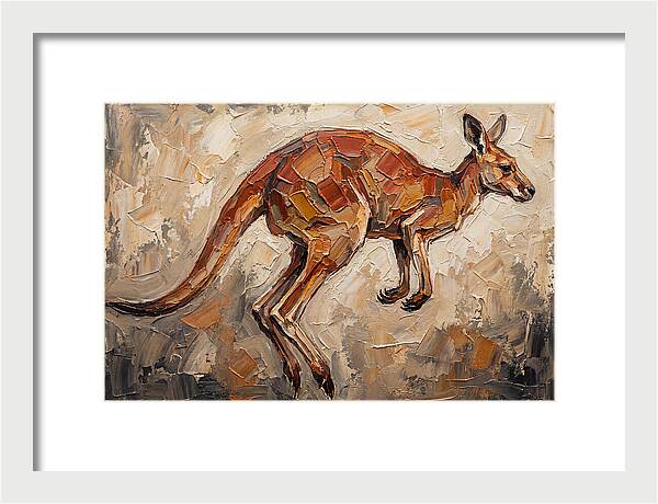 Kangaroo Leaping Through Landscape