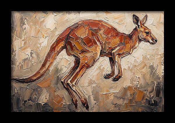 Kangaroo Leaping Through Landscape