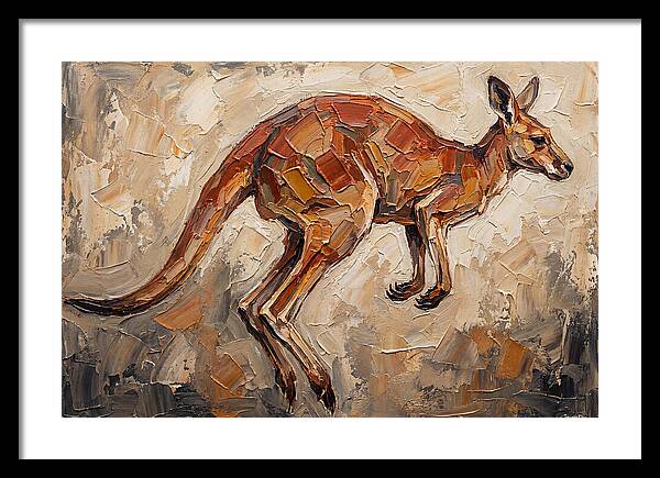 Kangaroo Leaping Through Landscape