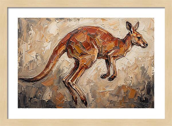Kangaroo Leaping Through Landscape