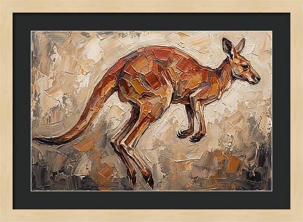 Kangaroo Leaping Through Landscape
