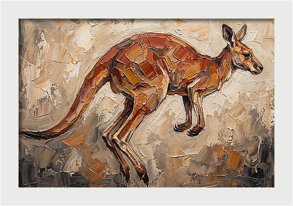 Kangaroo Leaping Through Landscape