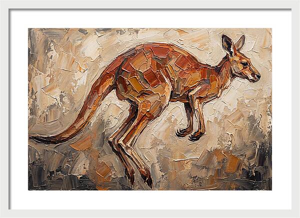 Kangaroo Leaping Through Landscape
