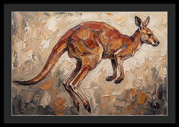 Kangaroo Leaping Through Landscape