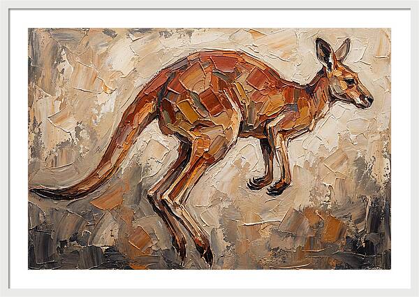Kangaroo Leaping Through Landscape