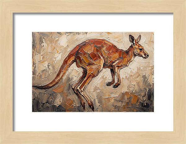 Kangaroo Leaping Through Landscape