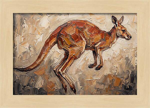 Kangaroo Leaping Through Landscape