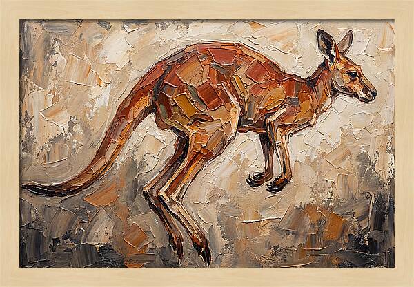Kangaroo Leaping Through Landscape