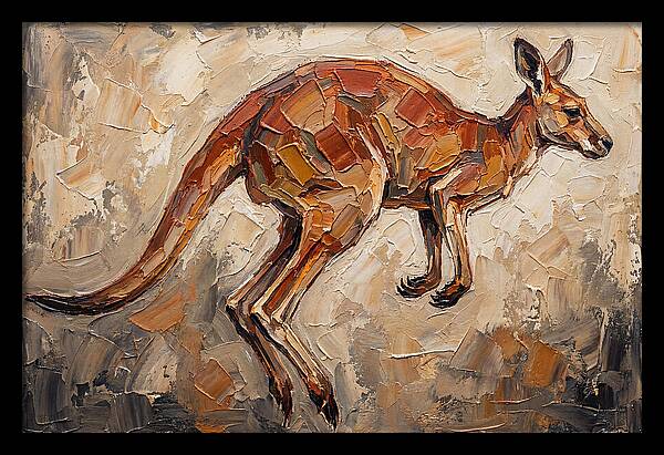Kangaroo Leaping Through Landscape