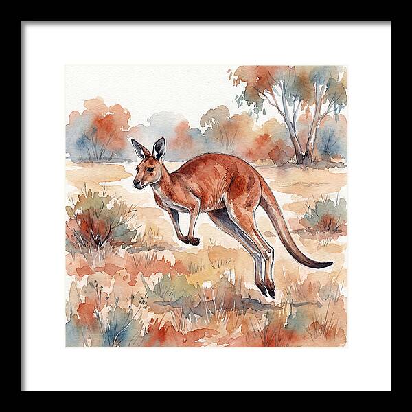 Kangaroo Leaping Through Nature