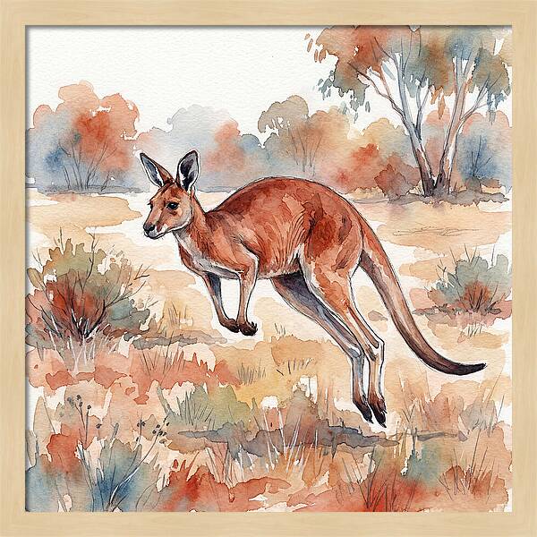 Kangaroo Leaping Through Nature