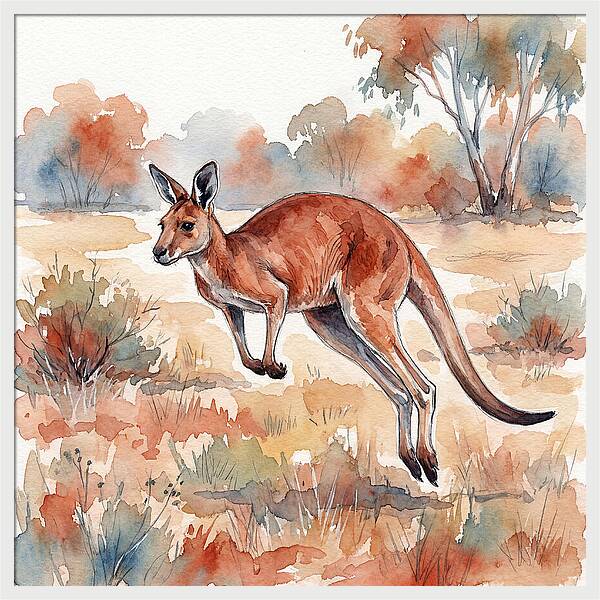 Kangaroo Leaping Through Nature