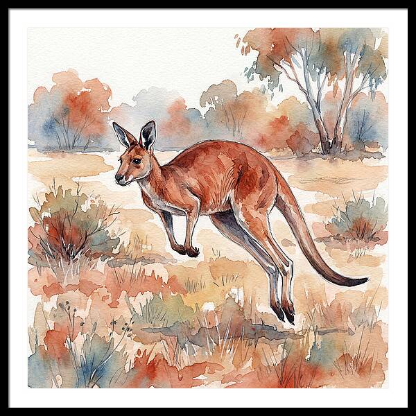 Kangaroo Leaping Through Nature