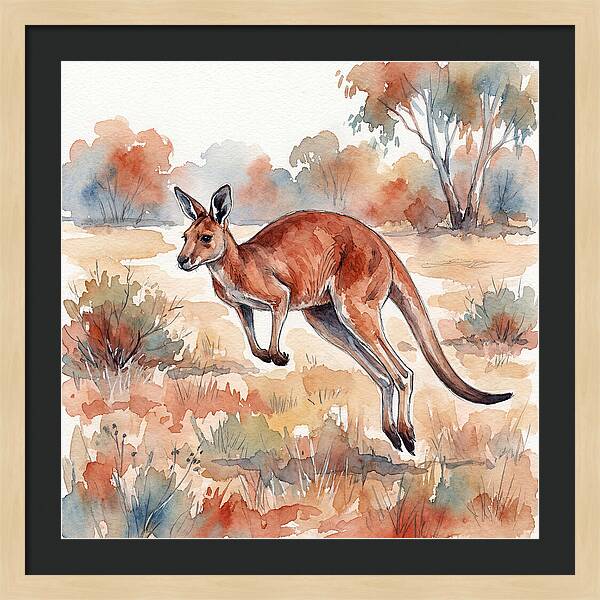 Kangaroo Leaping Through Nature