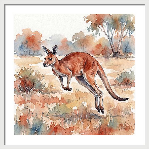 Kangaroo Leaping Through Nature
