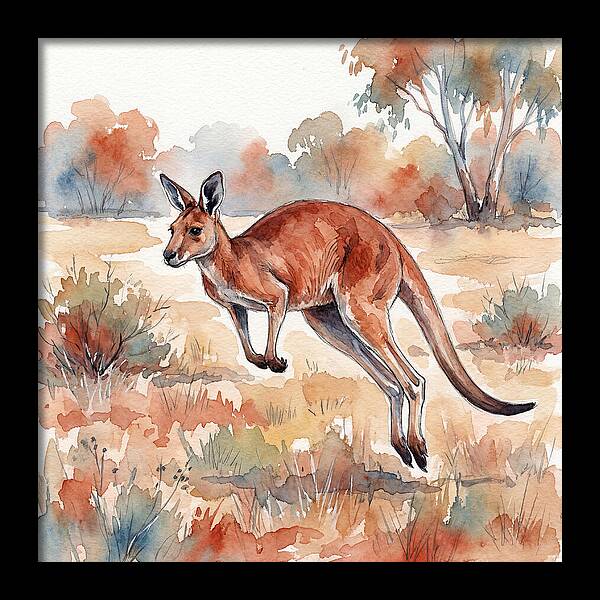 Kangaroo Leaping Through Nature