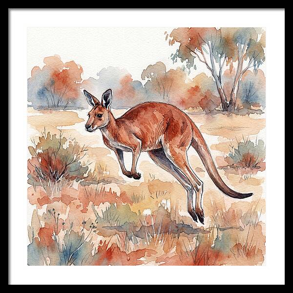 Kangaroo Leaping Through Nature