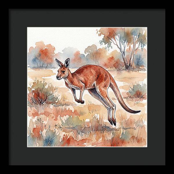 Kangaroo Leaping Through Nature
