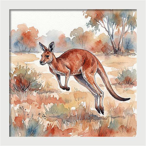 Kangaroo Leaping Through Nature