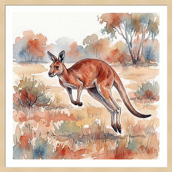Kangaroo Leaping Through Nature