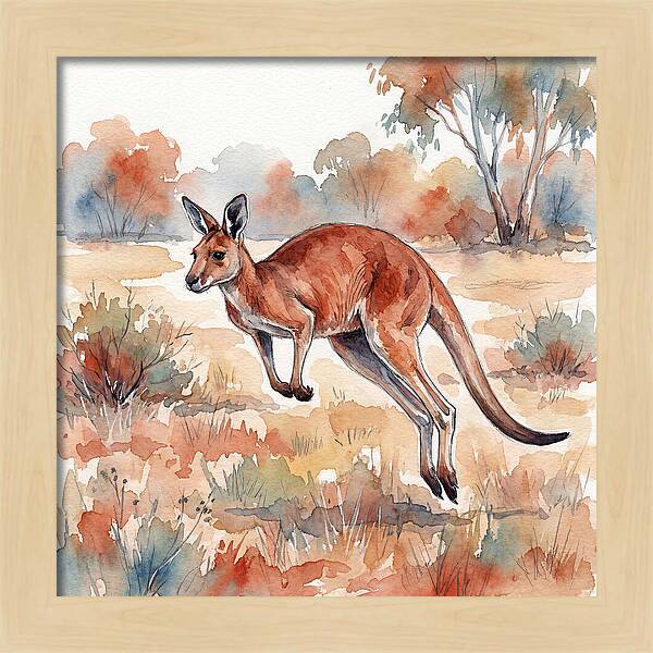 Kangaroo Leaping Through Nature