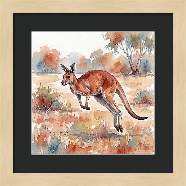 Kangaroo Leaping Through Nature