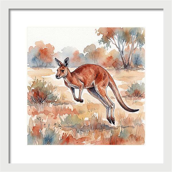 Kangaroo Leaping Through Nature