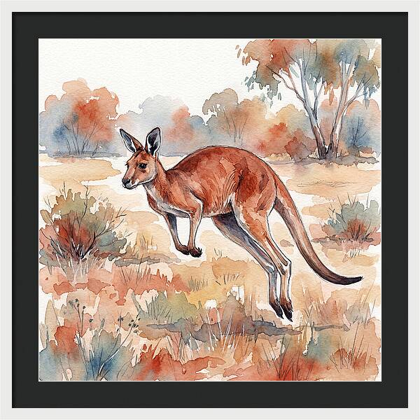 Kangaroo Leaping Through Nature