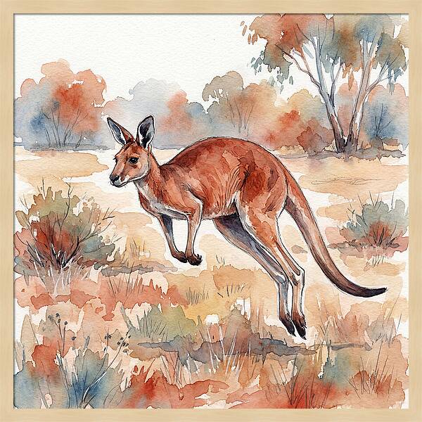 Kangaroo Leaping Through Nature