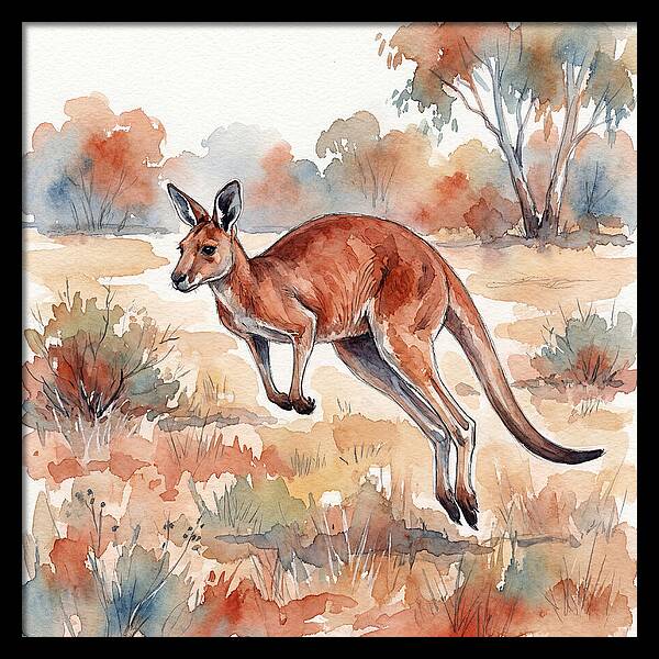 Kangaroo Leaping Through Nature