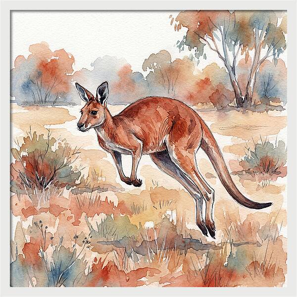 Kangaroo Leaping Through Nature