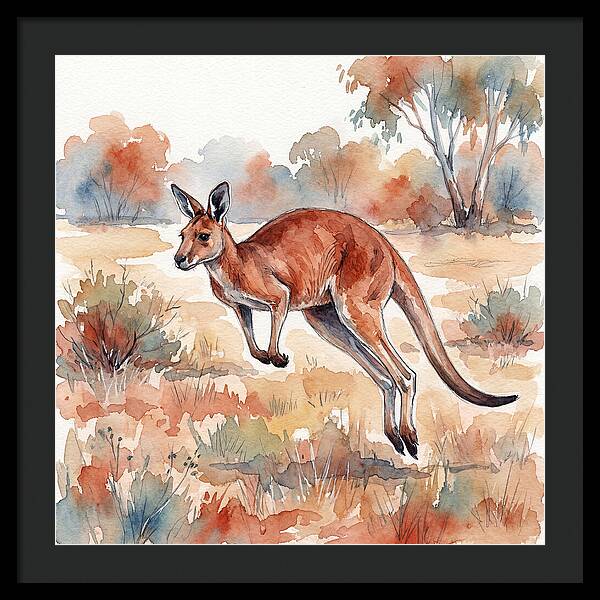 Kangaroo Leaping Through Nature