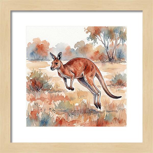 Kangaroo Leaping Through Nature