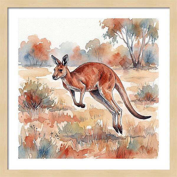 Kangaroo Leaping Through Nature