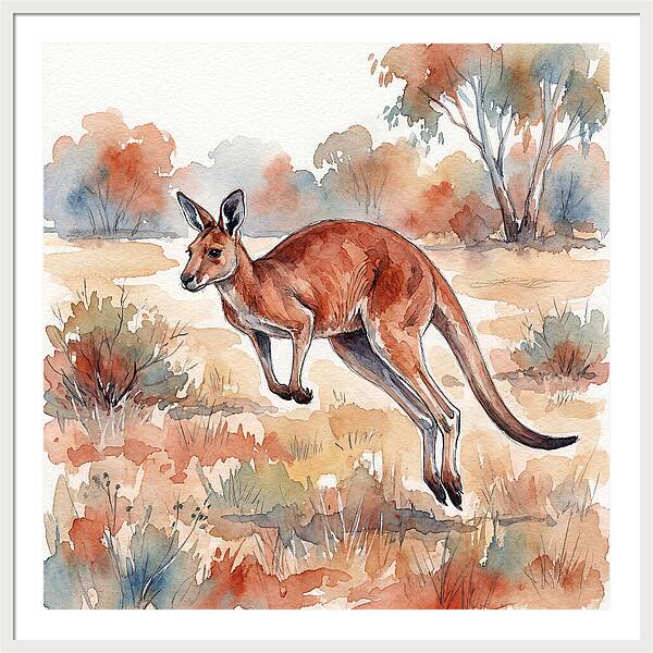 Kangaroo Leaping Through Nature