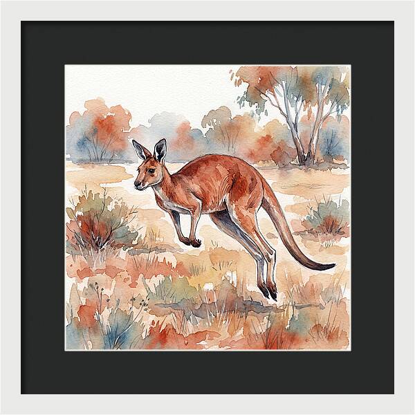 Kangaroo Leaping Through Nature