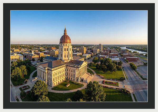 Kansas State Capitol At Sunset