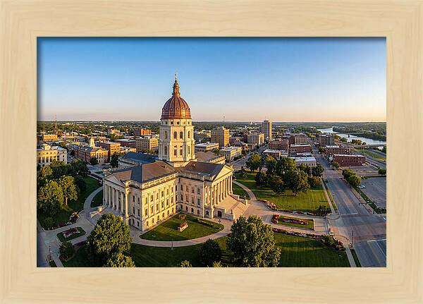 Kansas State Capitol At Sunset