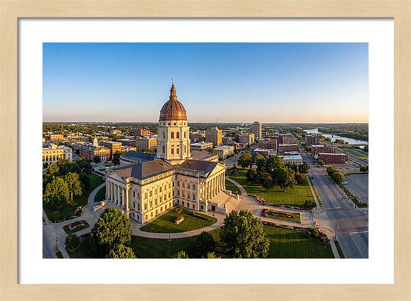 Kansas State Capitol At Sunset