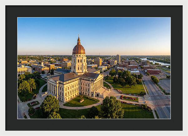 Kansas State Capitol At Sunset