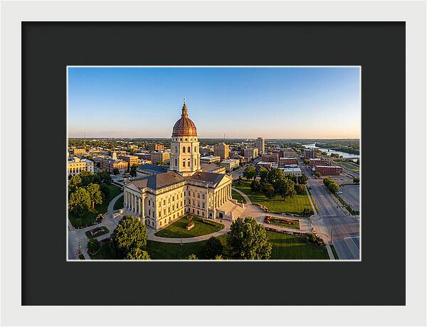 Kansas State Capitol At Sunset