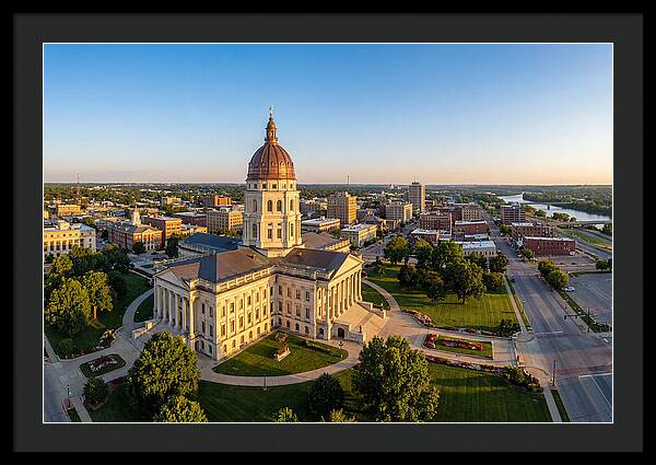 Kansas State Capitol At Sunset