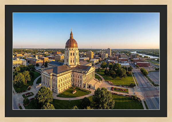 Kansas State Capitol At Sunset