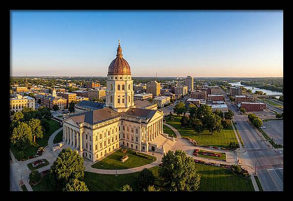 Kansas State Capitol At Sunset
