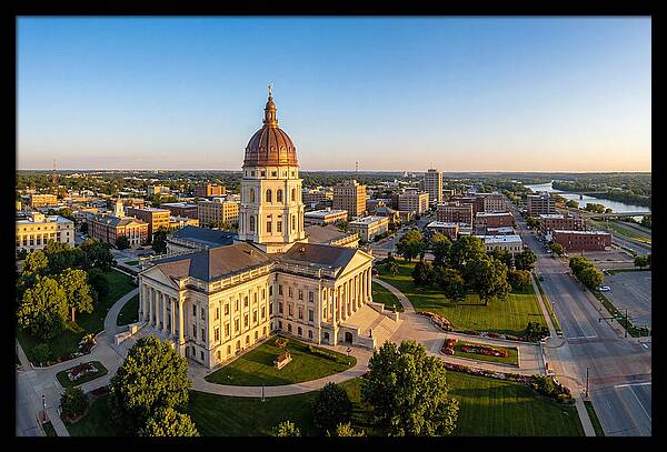 Kansas State Capitol At Sunset