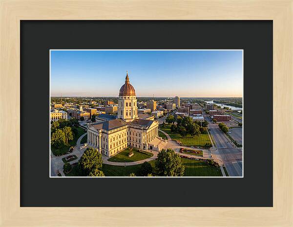 Kansas State Capitol At Sunset