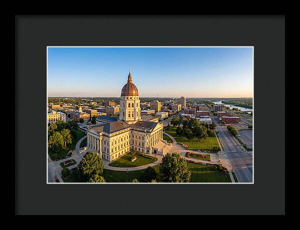 Kansas State Capitol At Sunset