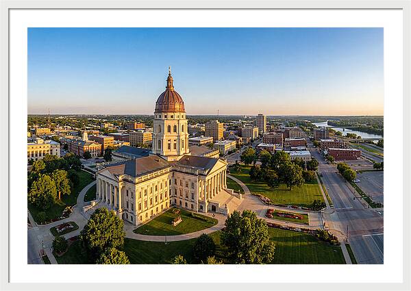 Kansas State Capitol At Sunset