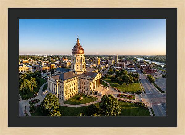 Kansas State Capitol At Sunset