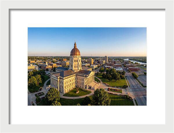 Kansas State Capitol At Sunset